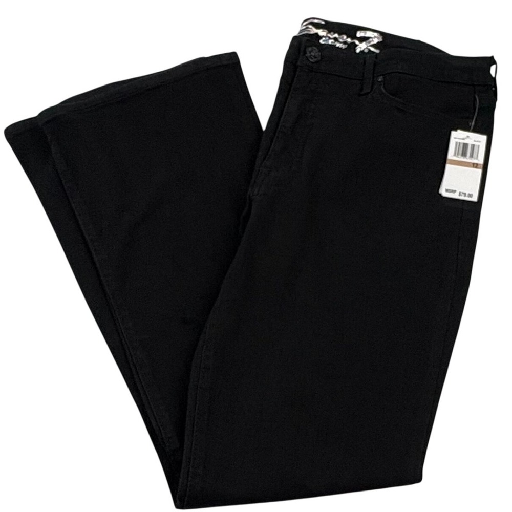 NWT Seven7 Slim Flare Jeans Black Women‎ 12 Flared Confident Countrycore Casual